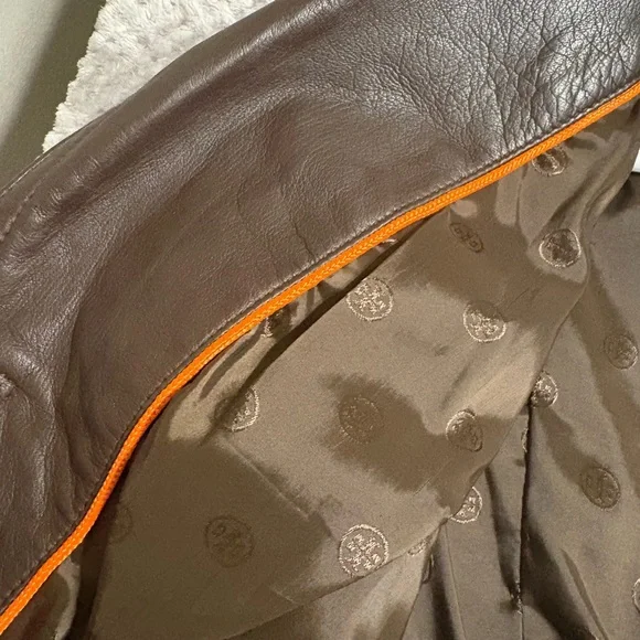 Tory Burch Dark Brown Leather Jacket - Picture 7 of 11